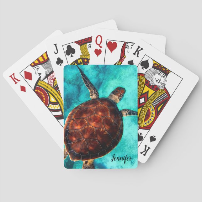 Sea Turtle Marine Life Playing Cards (Back)