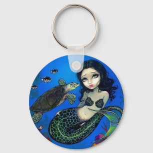 Sea Turtle Mermaid Keychain