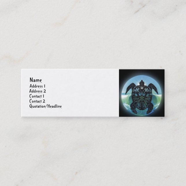 Sea Turtle Mini Business Card (Front)