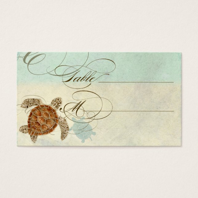 Sea Turtle Modern Coastal Ocean Beach Swirls (Devant)
