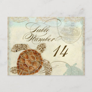Sea Turtle Modern Coastal Ocean Beach Swirls Style Postcard
