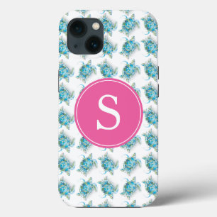 Sea Turtle Monogram Beachy Phone Case