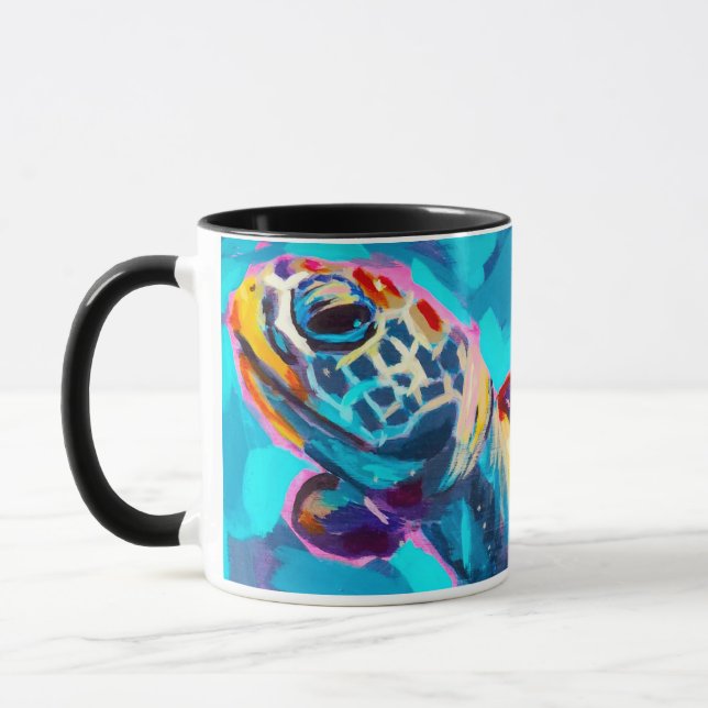 Sea Turtle Monogram Coffee Mug (Left)