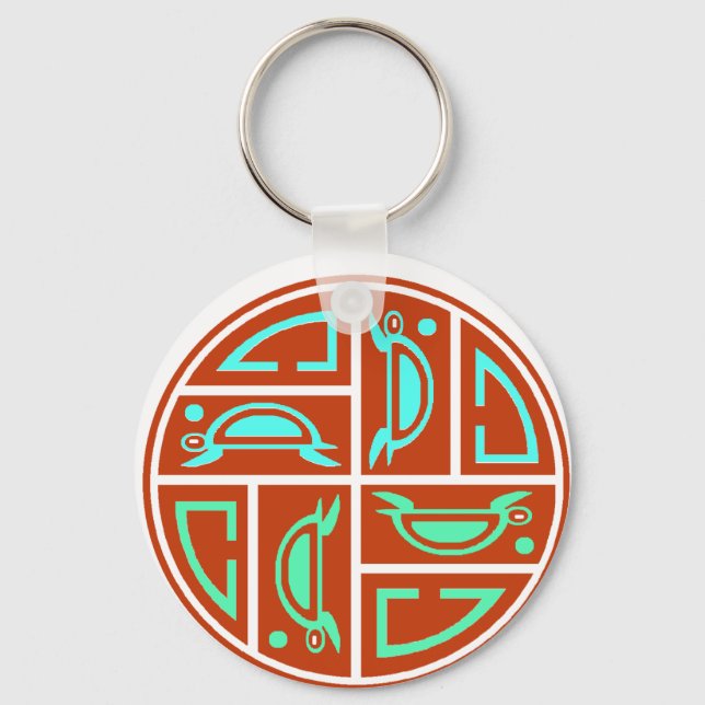 Sea Turtle Moon Cycle Keychain (Front)