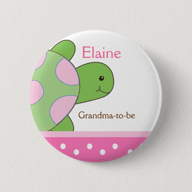 SEA TURTLE NAME TAG Personalized Button (Front)