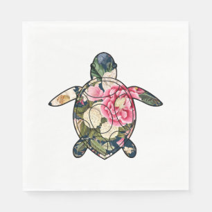 Sea Turtle navy floral Napkin