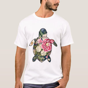 Sea Turtle navy floral T-Shirt