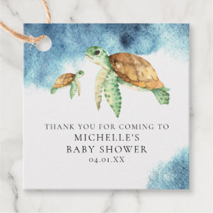 Sea Turtle   Ocean Baby Shower Favour Tag