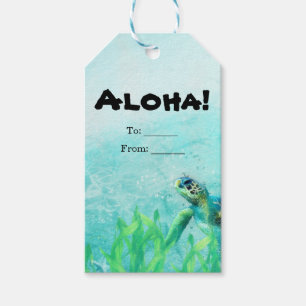Sea Turtle Ocean Beach Art Elegant Wedding Favour Gift Tags