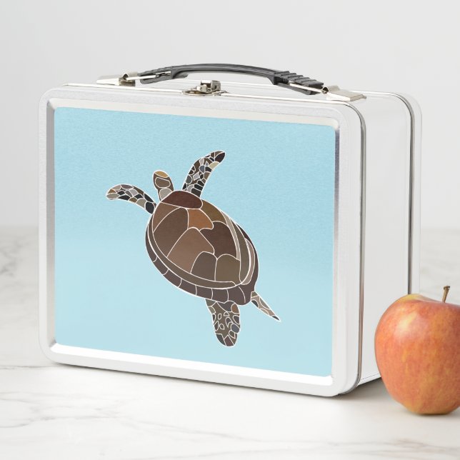 Sea Turtle Ocean Beach Metal Lunch Box (In Situ)