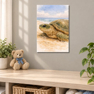 Sea Turtle Ocean Beach Poster