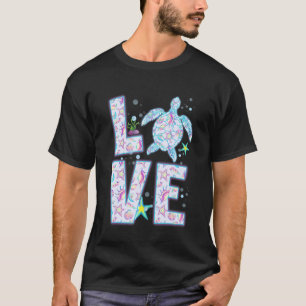 Sea Turtle Ocean Love Hologram Hippie Costume T-Shirt