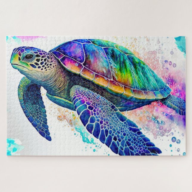 Sea Turtle Ocean Marine Life Beach Nature Animals Jigsaw Puzzle (Horizontal)