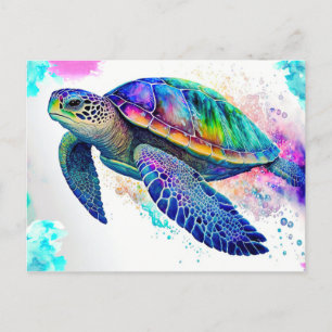 Sea Turtle Ocean Marine Life Beach Nature Animals Postcard