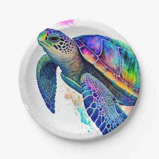 Sea Turtle Ocean Marine Life Beach Nature Paper Plate