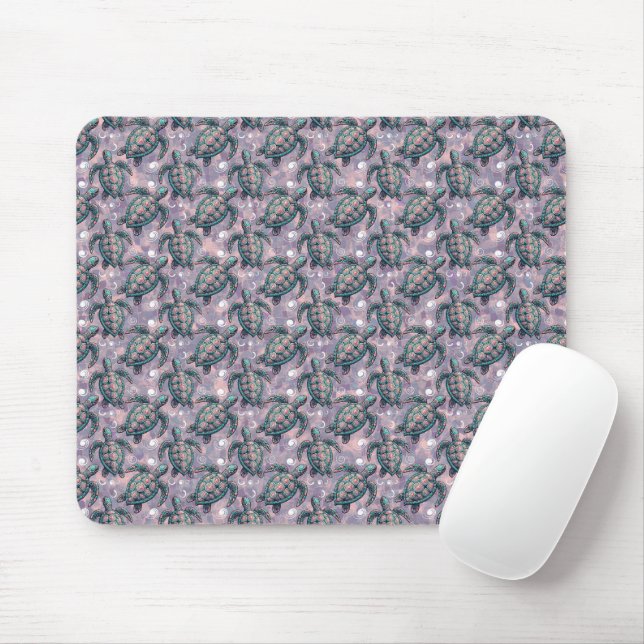 Sea Turtle Ocean Pattern Mouse Pad (With Mouse)