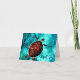Sea Turtle Ocean Thank You Card