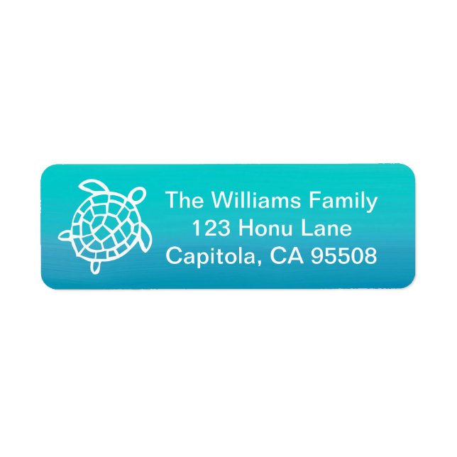 Sea Turtle Ocean Watercolor Address Labels (Front)
