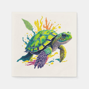 SEA TURTLE ON A SUMMER'S DAY NAPKIN