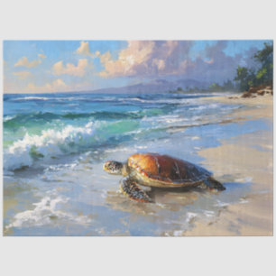 Sea Turtle on the Beach Decoupage Tissue Paper