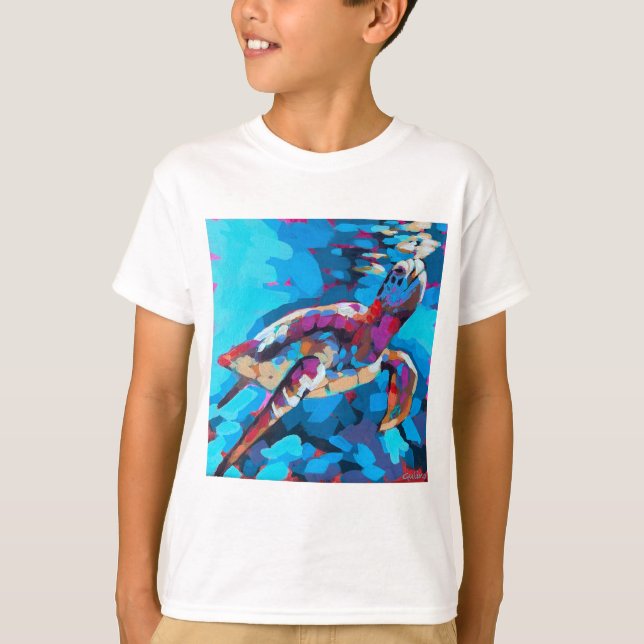 Sea Turtle Painting - Beach Home Decor T-Shirt (Front)