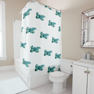 Sea Turtle Painting Coastal Shower Curtain
