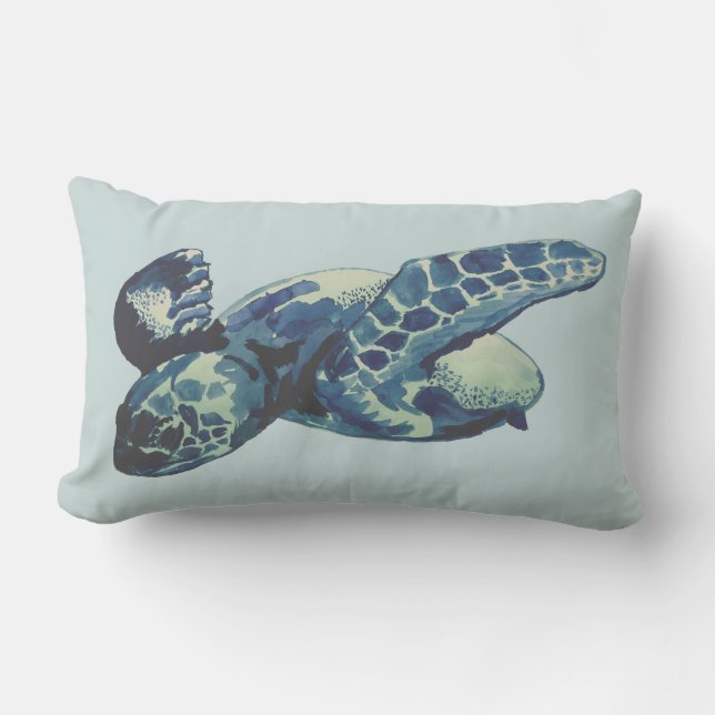 Sea Turtle Painting Pillow (Front)
