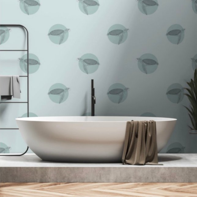 Sea Turtle Pattern Blue and Green Under the Sea Wallpaper (Creator Uploaded)