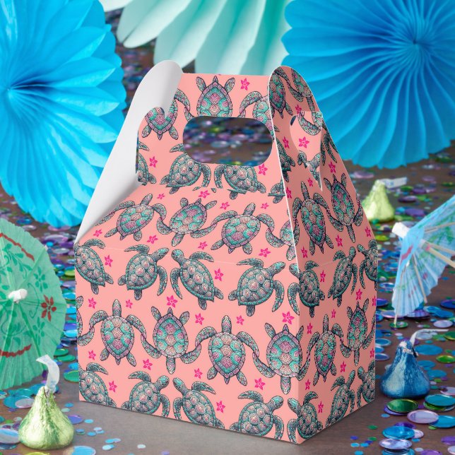 Sea Turtle Pattern Favor Box (Party)
