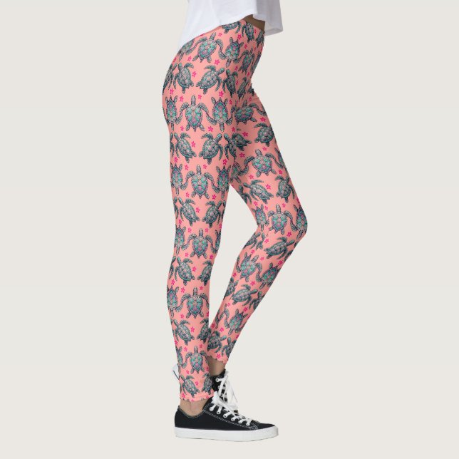 Sea Turtle Pattern Leggings (Right)