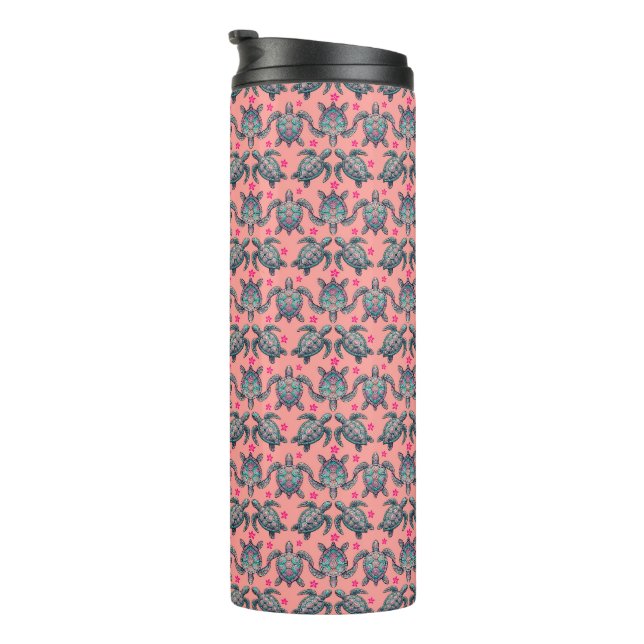 Sea Turtle Pattern Thermal Tumbler (Rotated Right)