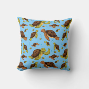 Sea Turtle Pattern Throw Pillow