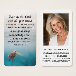 Sea Turtle Photo Remembrance Prayer Card