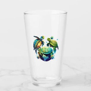 Sea Turtle Planet World Environment Earth Day Glass