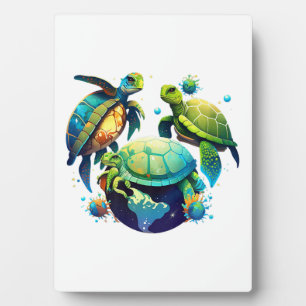Sea Turtle Planet World Environment Earth Day Plaque