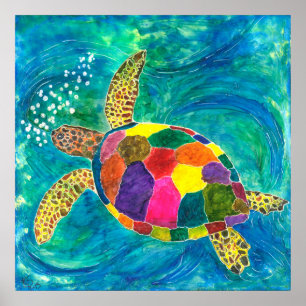 Sea Turtle Poster 24" x 24" (You Customize)