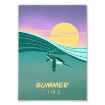 Sea Turtle Poster Summer Time
