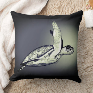 Sea Turtle Power Spirit Animal Throw Pillow