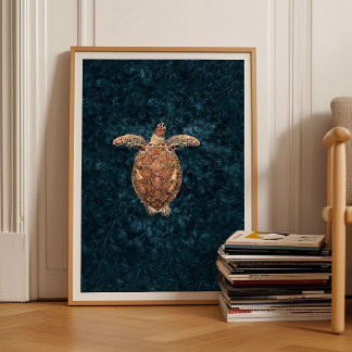 Sea Turtle Print Turtle Poster Sea Print Sea Wall