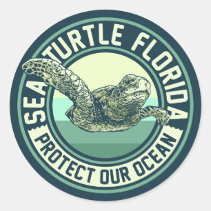 Sea Turtle Protection Classic Round Sticker