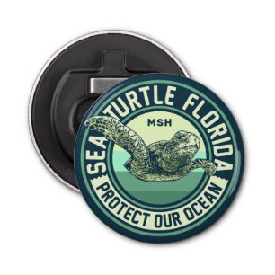 Sea Turtle Protection Custom Monogram Bottle Opener