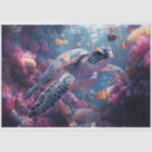 Sea Turtle Purple Coral Reef Decoupage