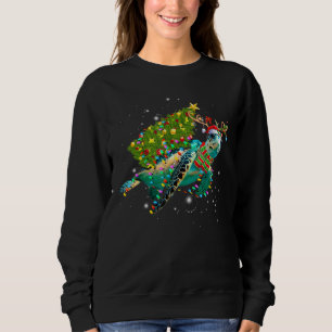 Sea Turtle Reindeer Xmas Lights Santa Merry Chris Sweatshirt