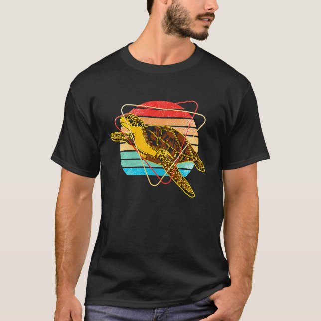 Sea Turtle Reptile Ocean Sea Animal Colorful T-Shirt (Front)
