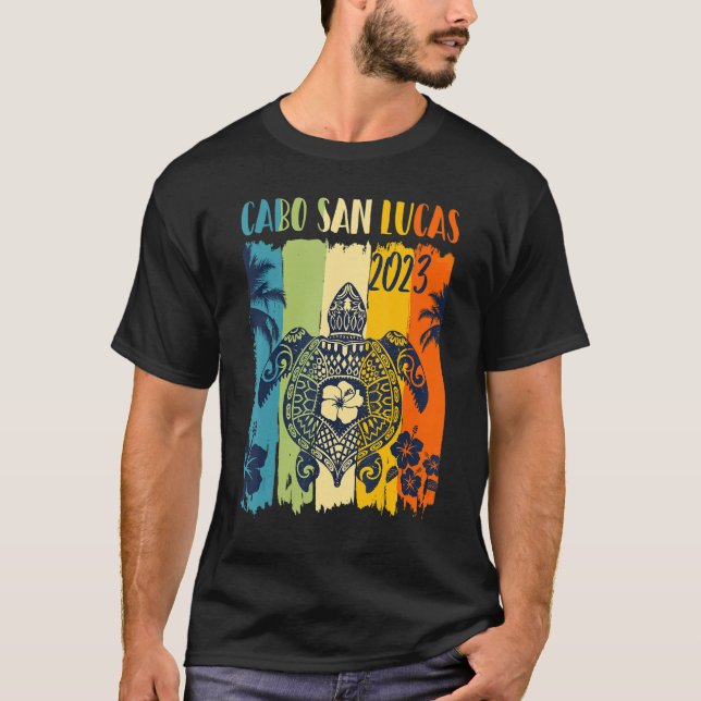 Sea Turtle Retro Cabo San Lucas Mexico Family Vaca T-Shirt (Front)
