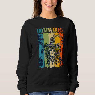 Sea Turtle Retro Hilton Head Carolina Theme Family Sweatshirt