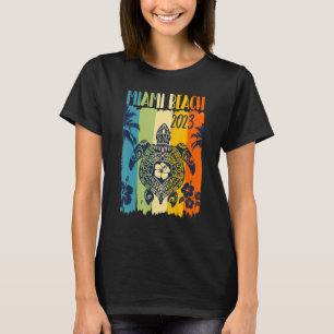 Sea Turtle Retro Miami Beach Florida Family Vacati T-Shirt