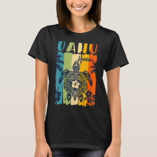 Sea Turtle Retro Oahu Hawaii Matching Family Vacat T-Shirt