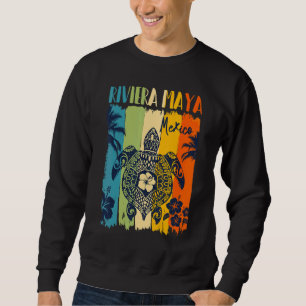 Sea Turtle Retro Riviera Maya Mexico Family Vacati Sweatshirt