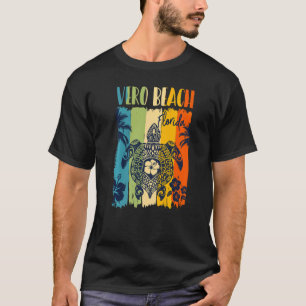 Sea Turtle Retro Vero Beach Florida Family Vacatio T-Shirt